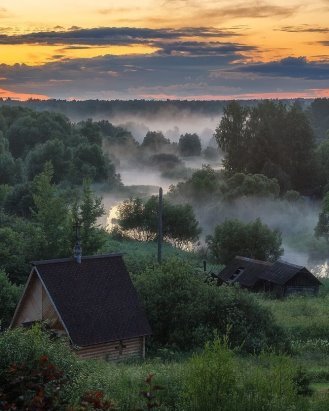 картинки деревня перед дождем фото