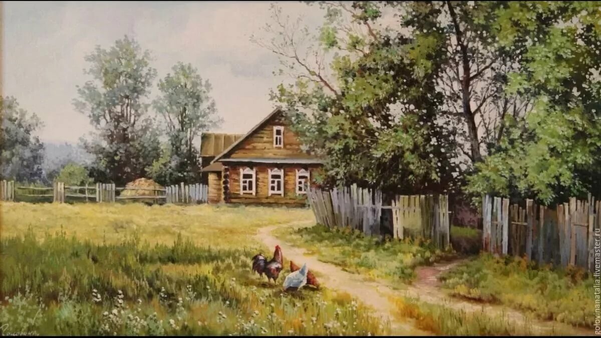 картины маслом лето в деревне фото