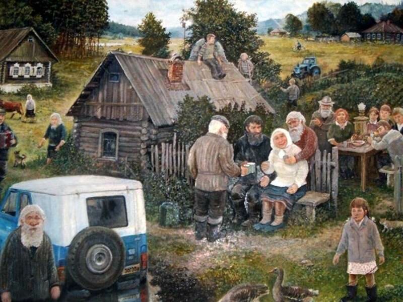 картины русских художников о деревенской жизни фото