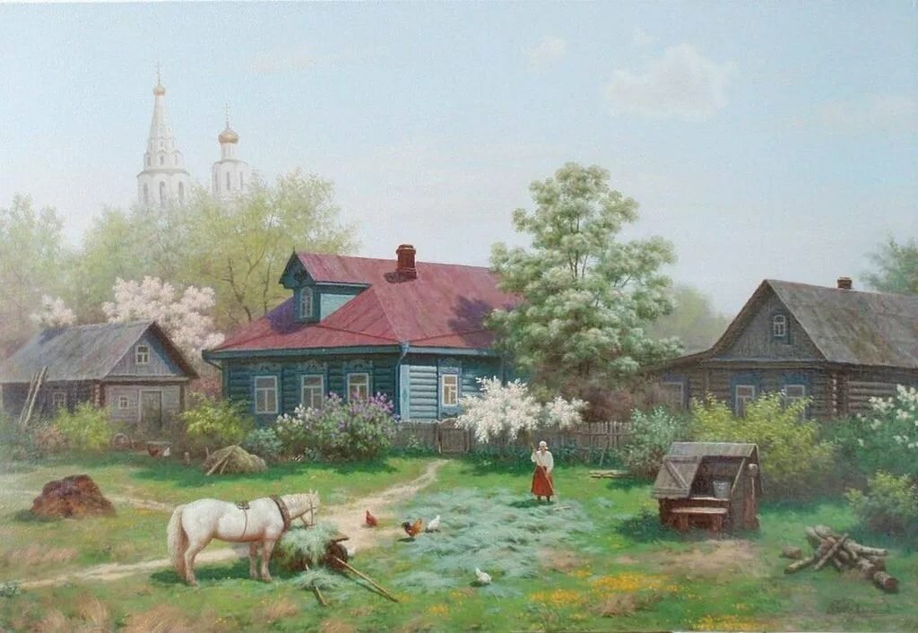 картины весна в деревне фото