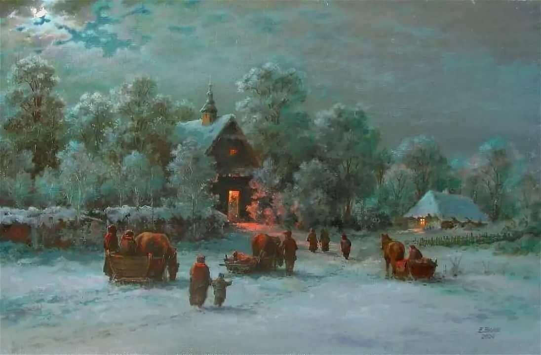 картины зима иностранных художников фото