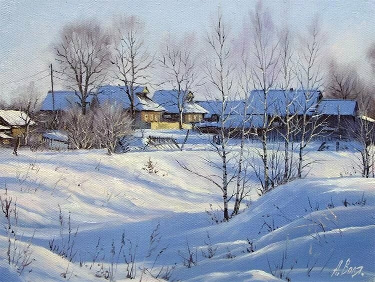 художник александр воля зимний пейзаж фото