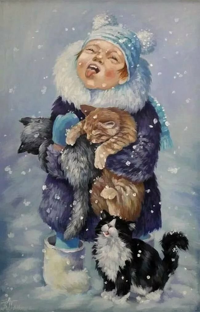 художник кира панина коты фото