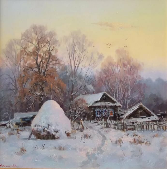 художник крупский пейзажи зима фото