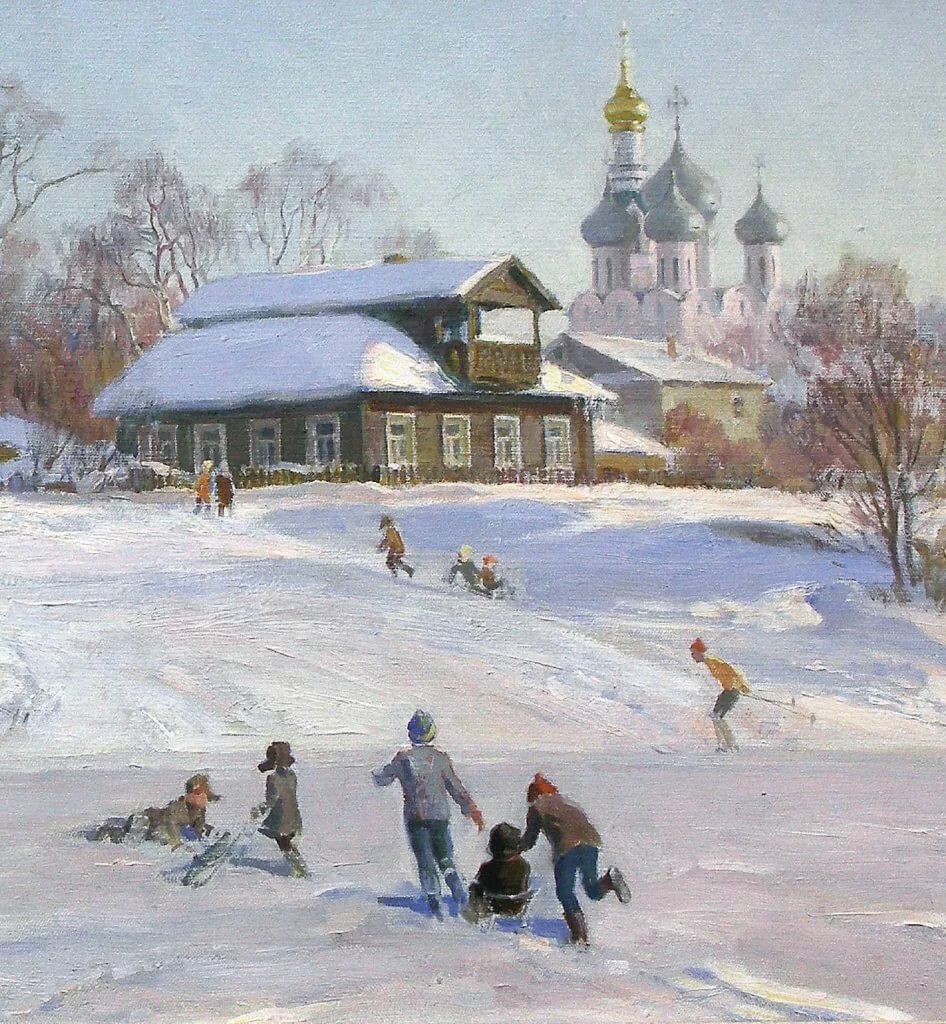 художник олег бороздин зима фото