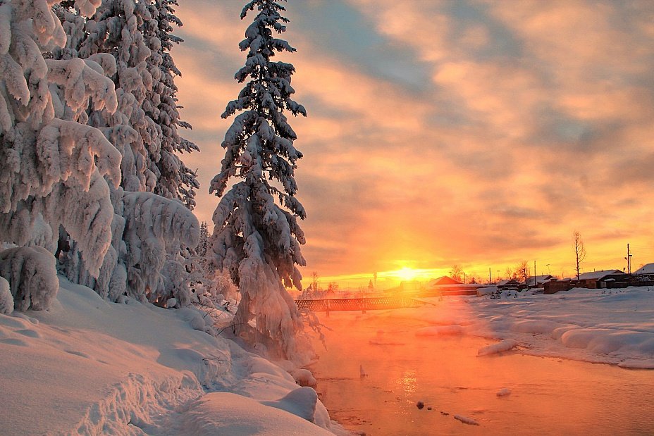 красивые зимние пейзажи фото