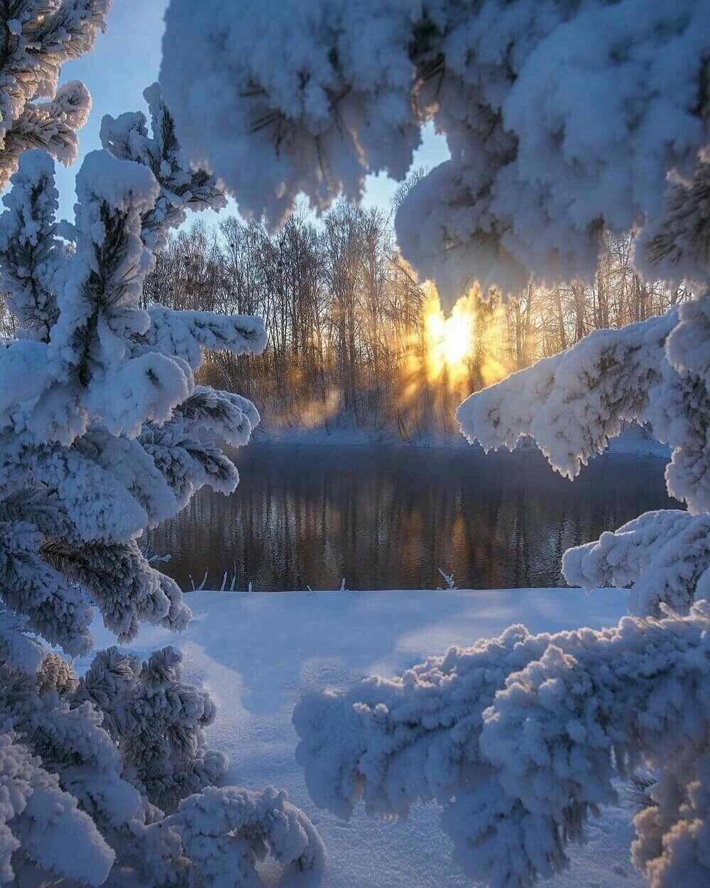 красивые зимние пейзажи картинки фото
