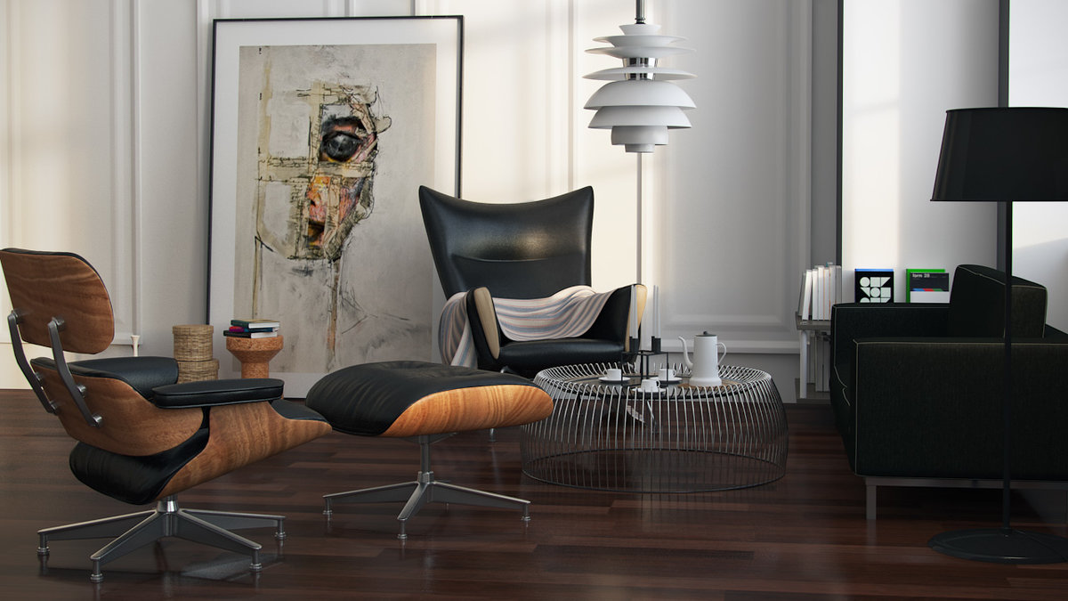 кресло eames lounge винтерьере фото
