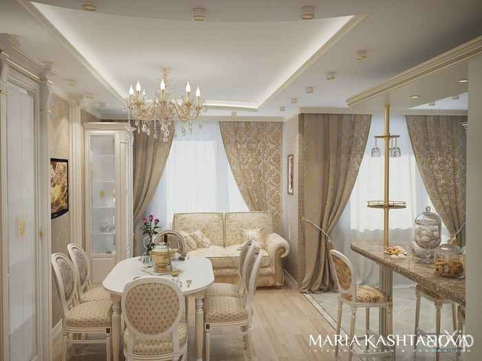 кухня-гостиная в классическом стиле фото интерьеров фото