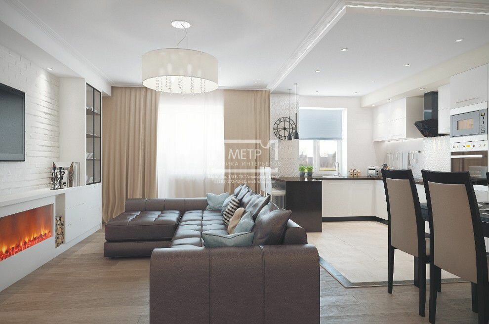 кухня гостинная 30м2 фото