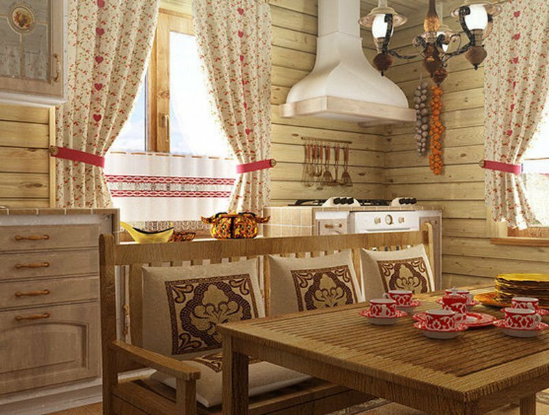 кухня в русском деревенском стиле фото
