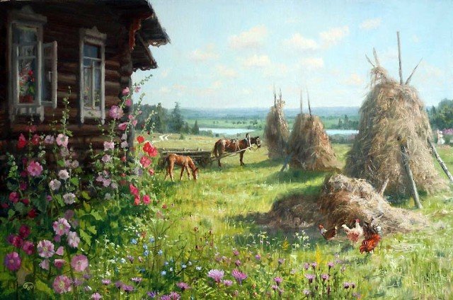 лето в деревне картины художников фото