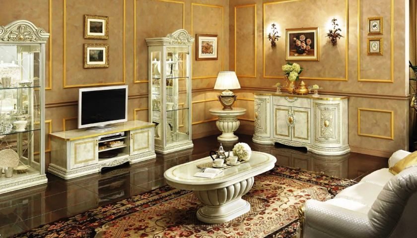 мебель для гостиной комнаты классика фото