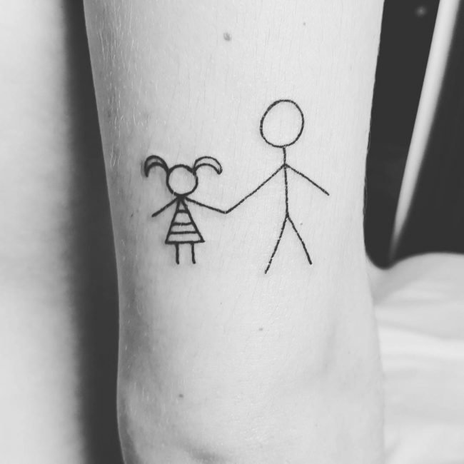 минимализм тату handpoke фото