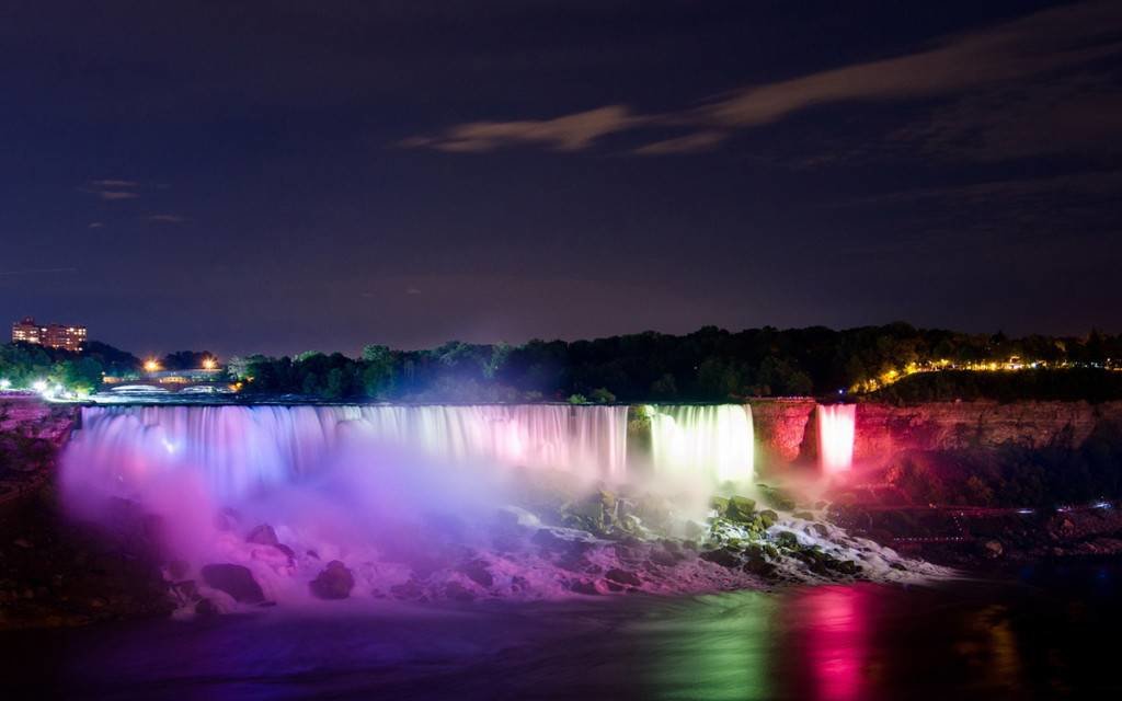 ниагарский водопад ночью фото
