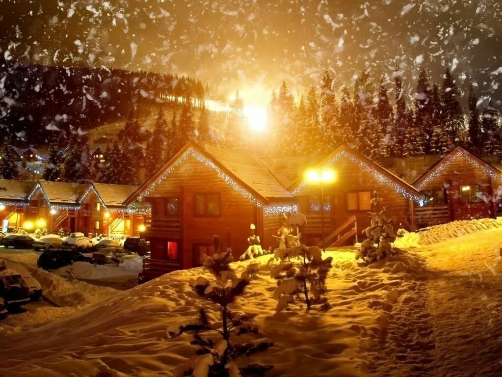новогодние домики в финляндии фото