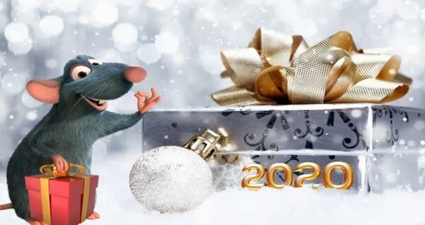 новогодний фон 2020 с крысой фото