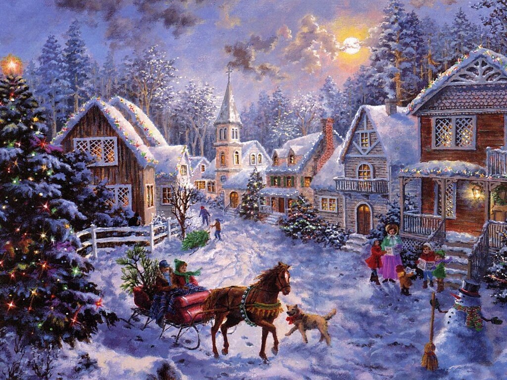 новогодний пейзаж фото