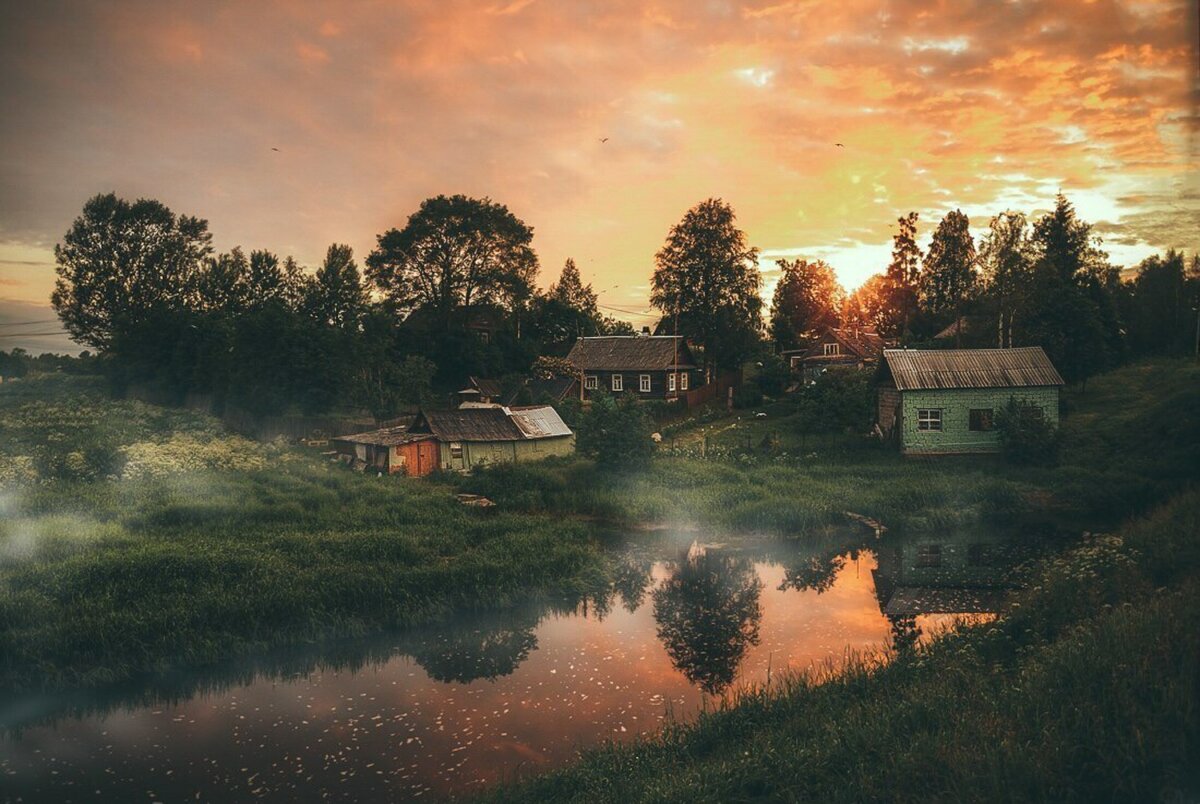 пейзаж деревня фото