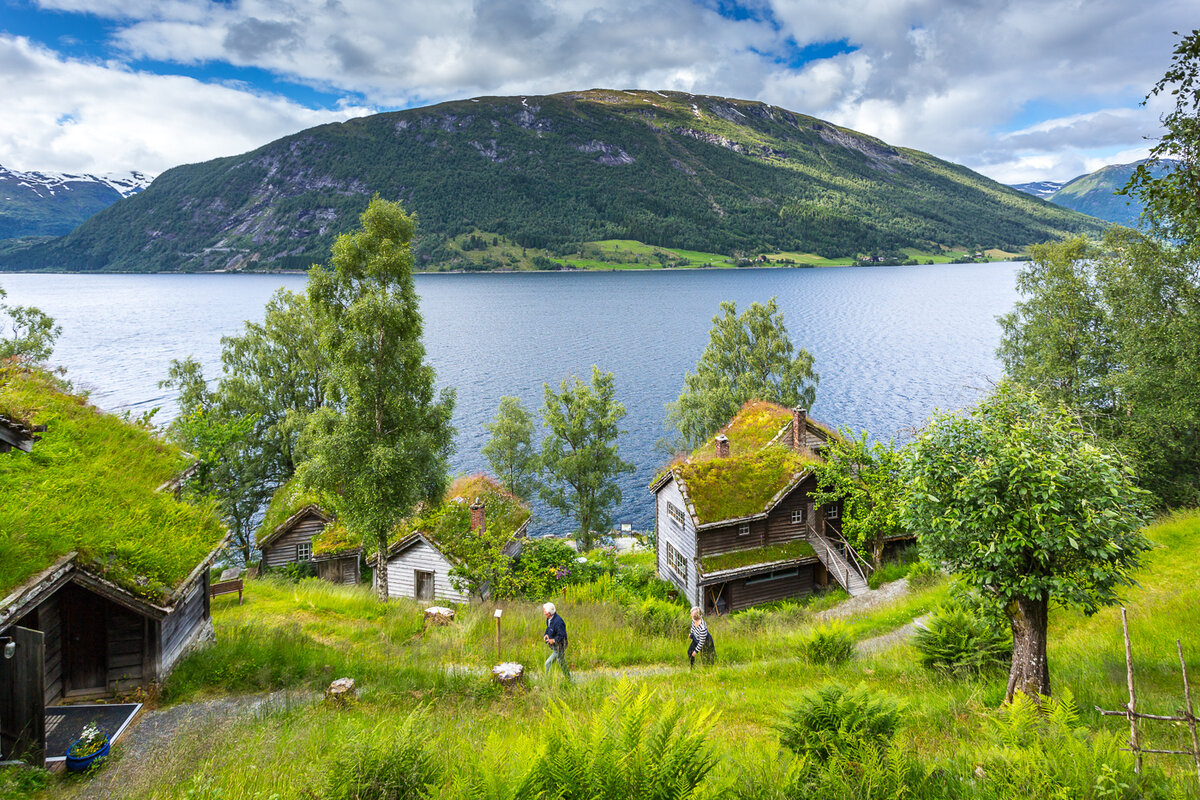 пейзаж домик норвегия фото