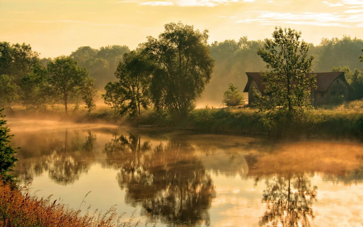 пейзаж с речкой деревенский фото