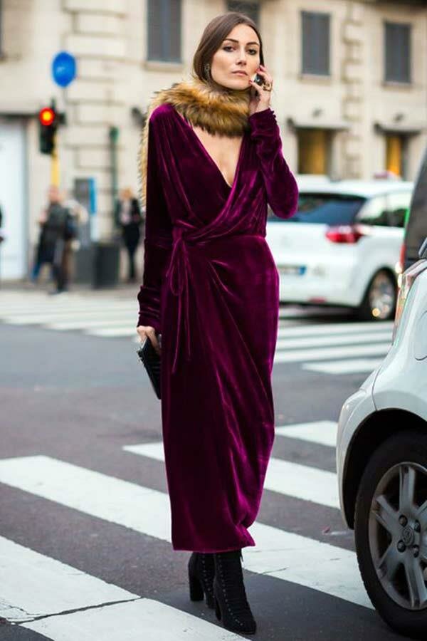 платье бархат street style фото