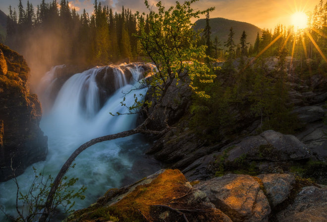 природа лес водопад фото на рабочий стол фото