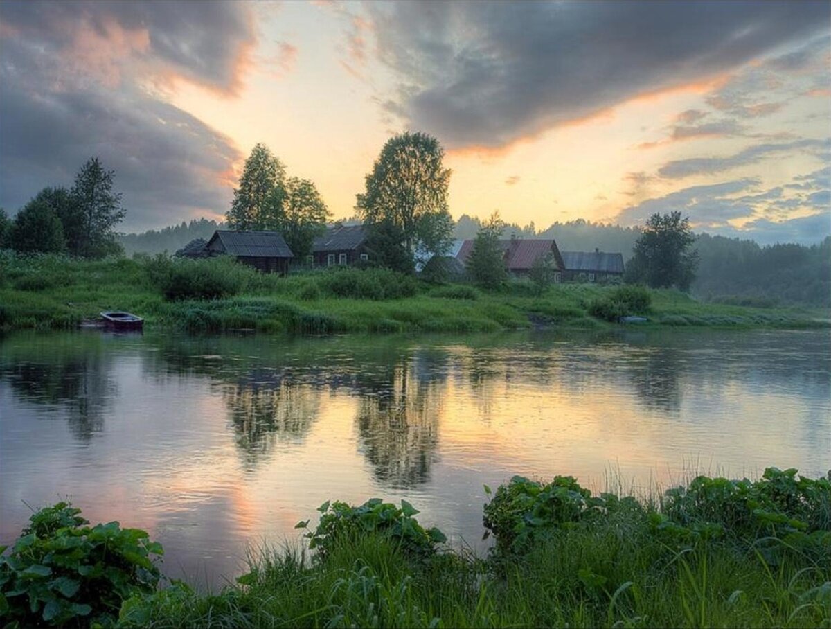 природа россии деревня и река фото