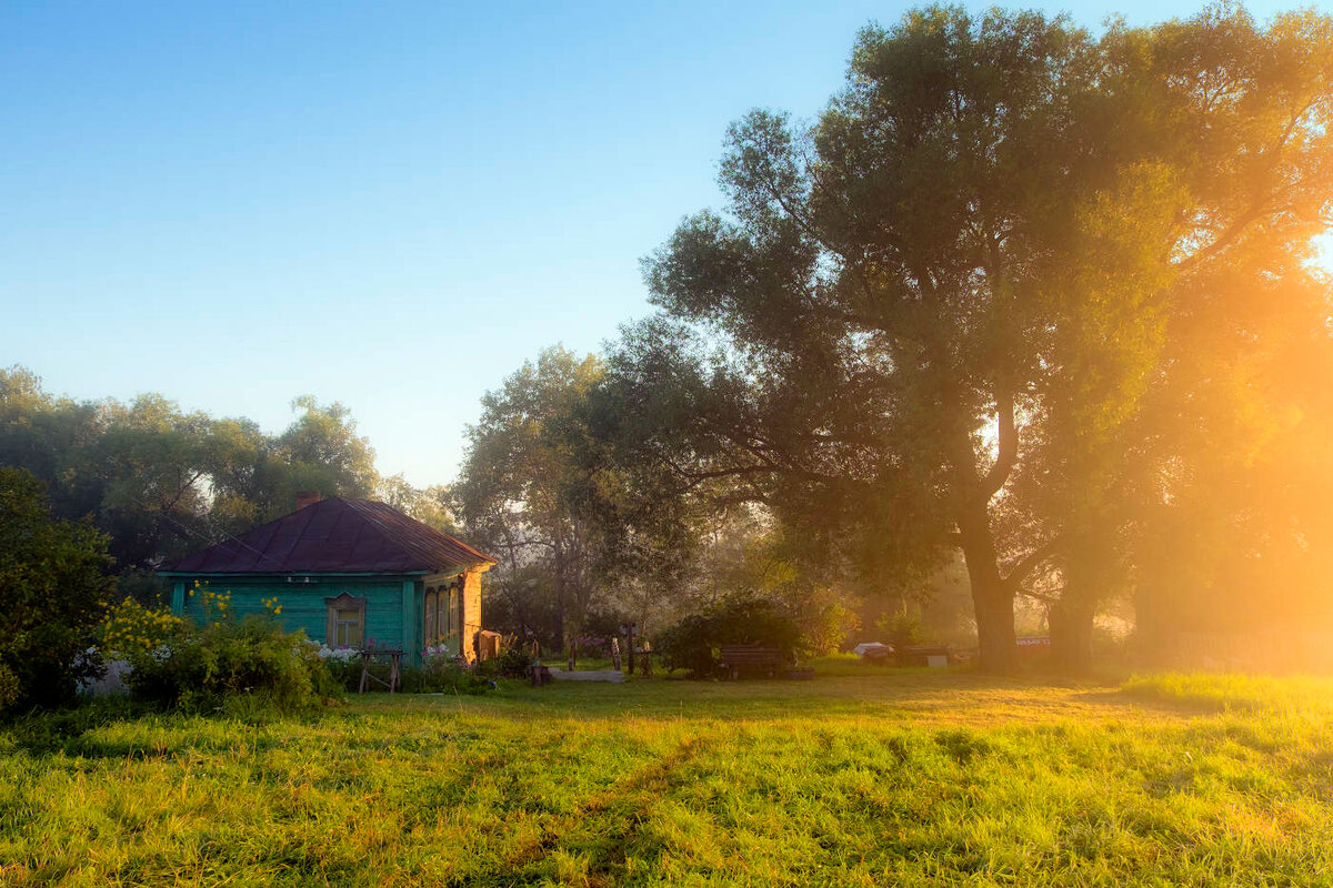 рассвет в деревне картинки фото