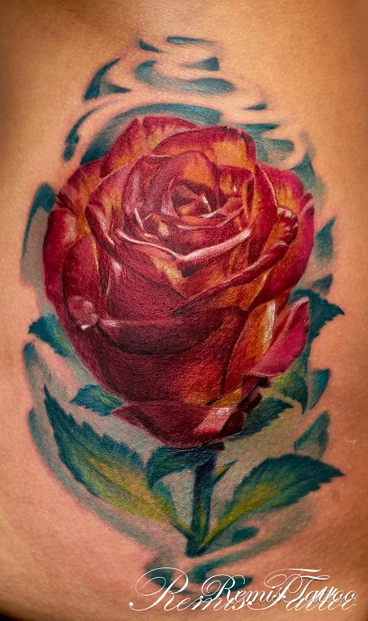 realistic roses tattoo фото