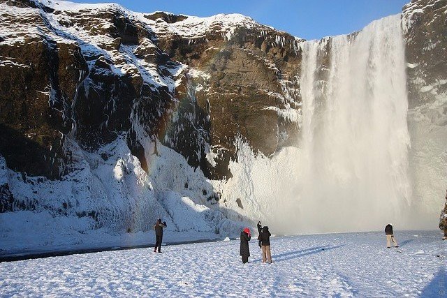 skogafoss winter фото