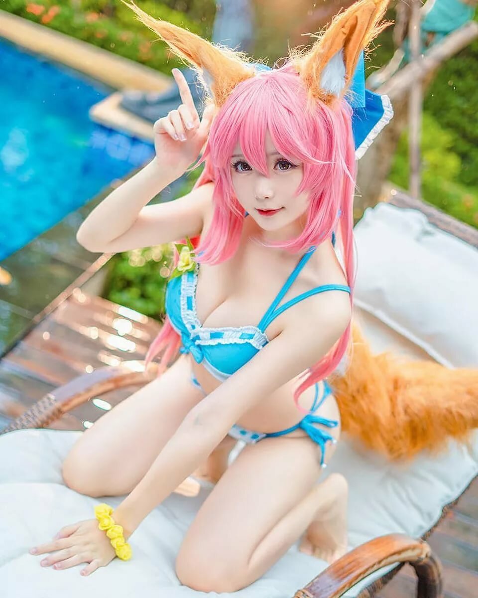 tamamo no mae cosplay bikini фото