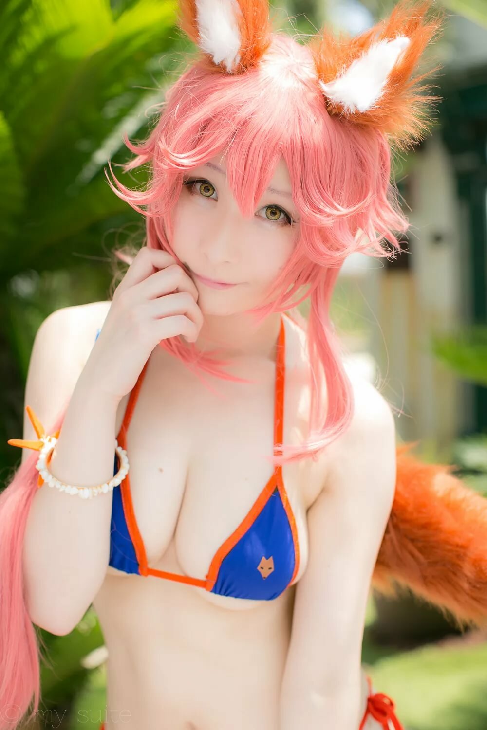 tamamo no mae fate bikini cosplay фото