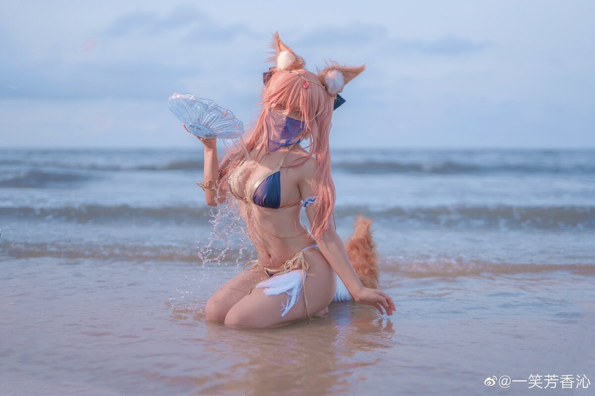 tamamo no mae fate bikini cosplay фото