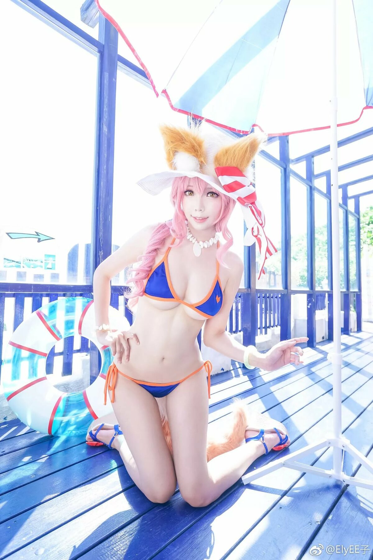 tamamo no mae fate bikini cosplay фото