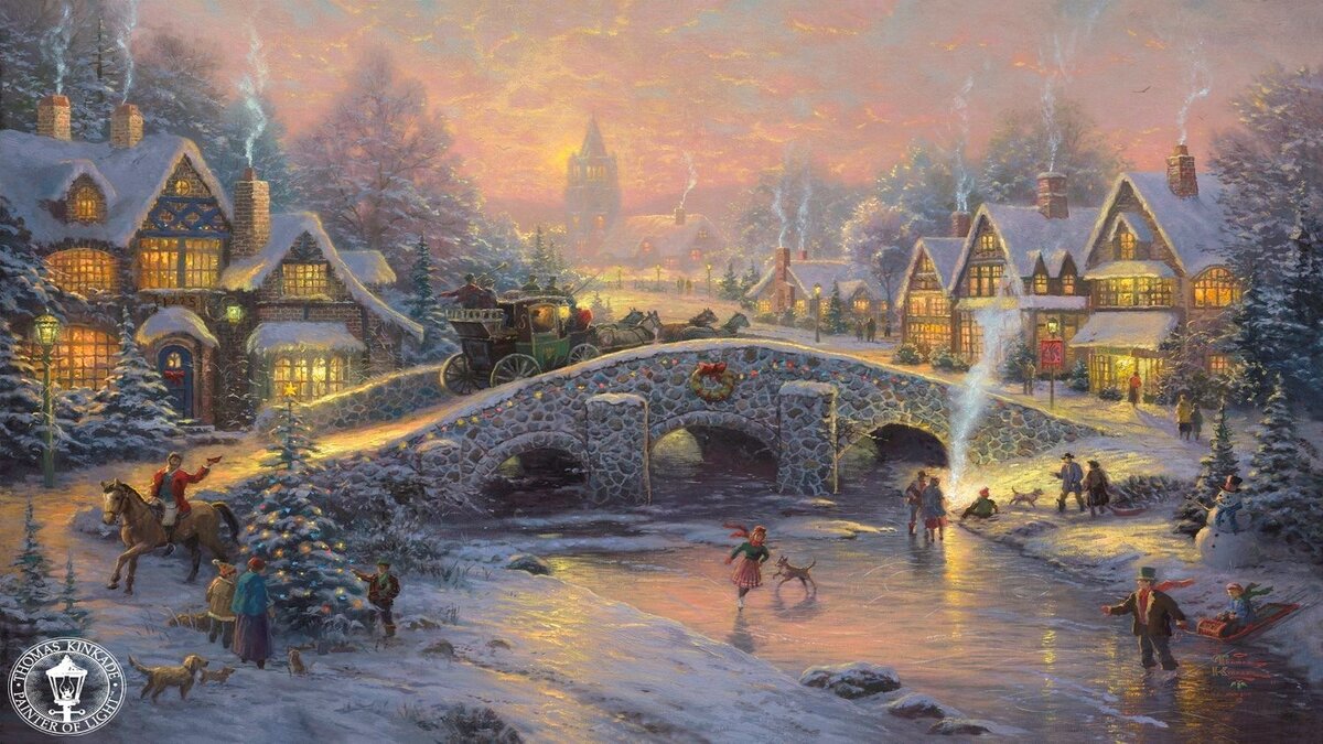 thomas kinkade рождественские домики фото