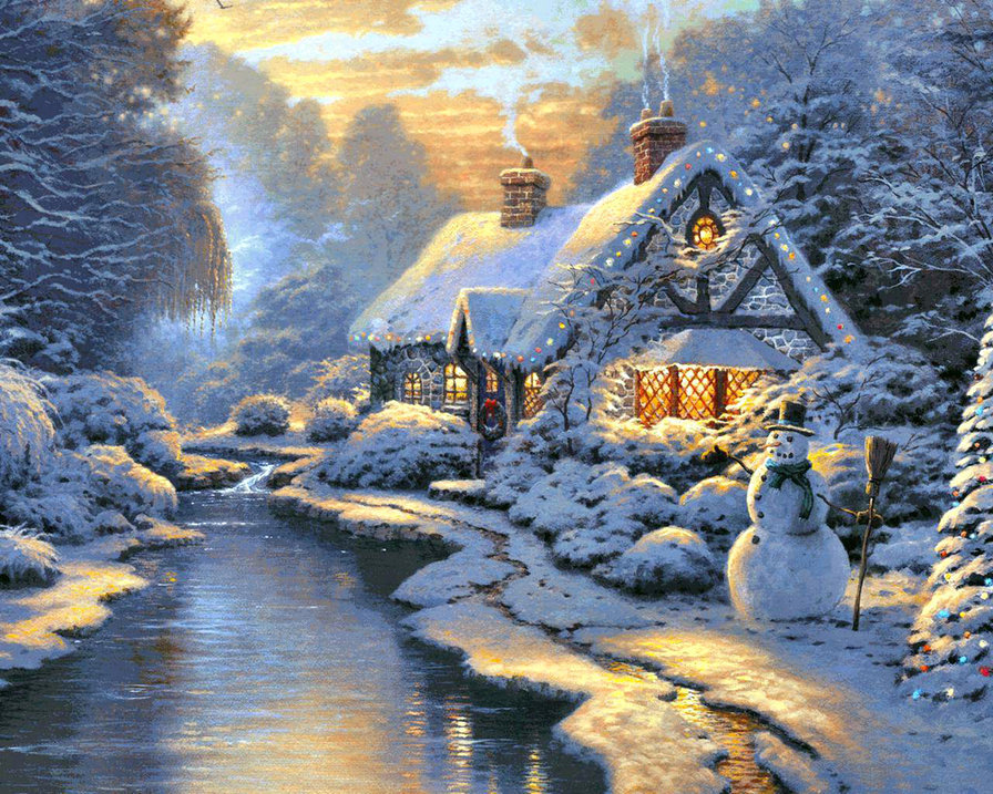 thomas kinkade рождественские домики фото