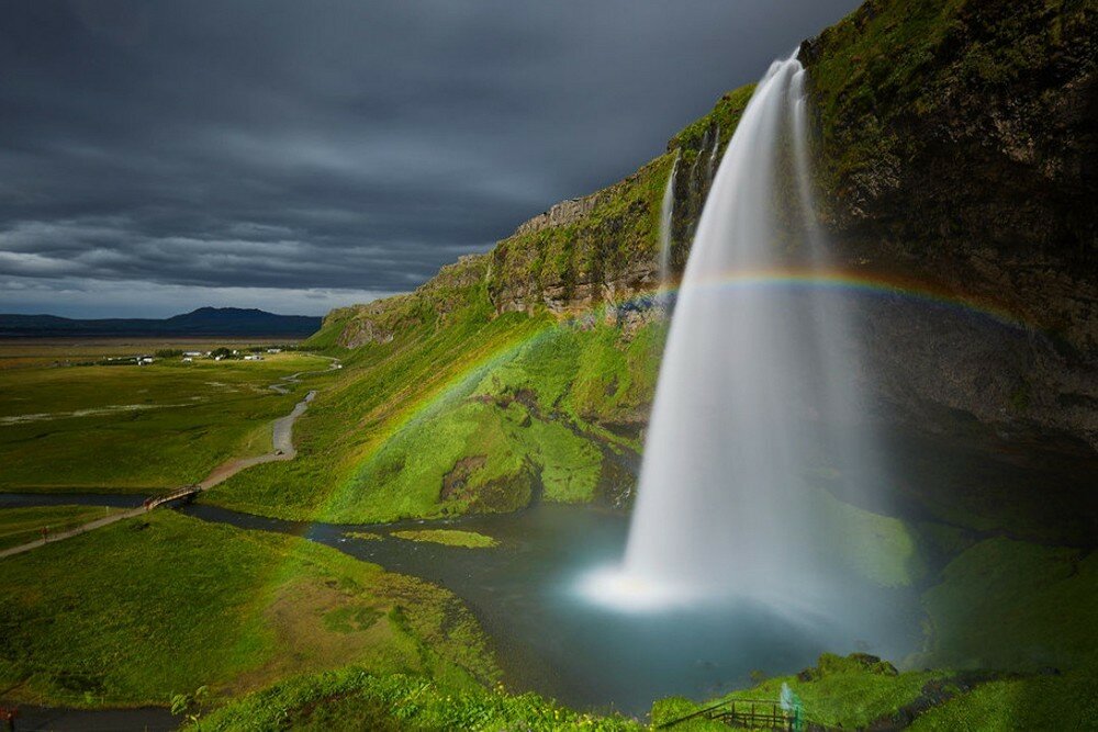 водопад сельяландсфосс исландия фото
