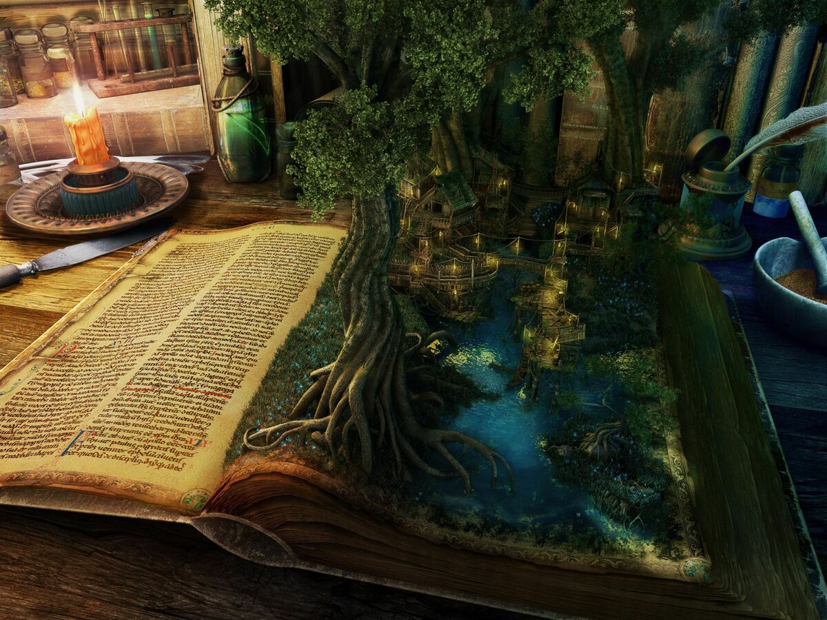 волшебный мир книг фон фото