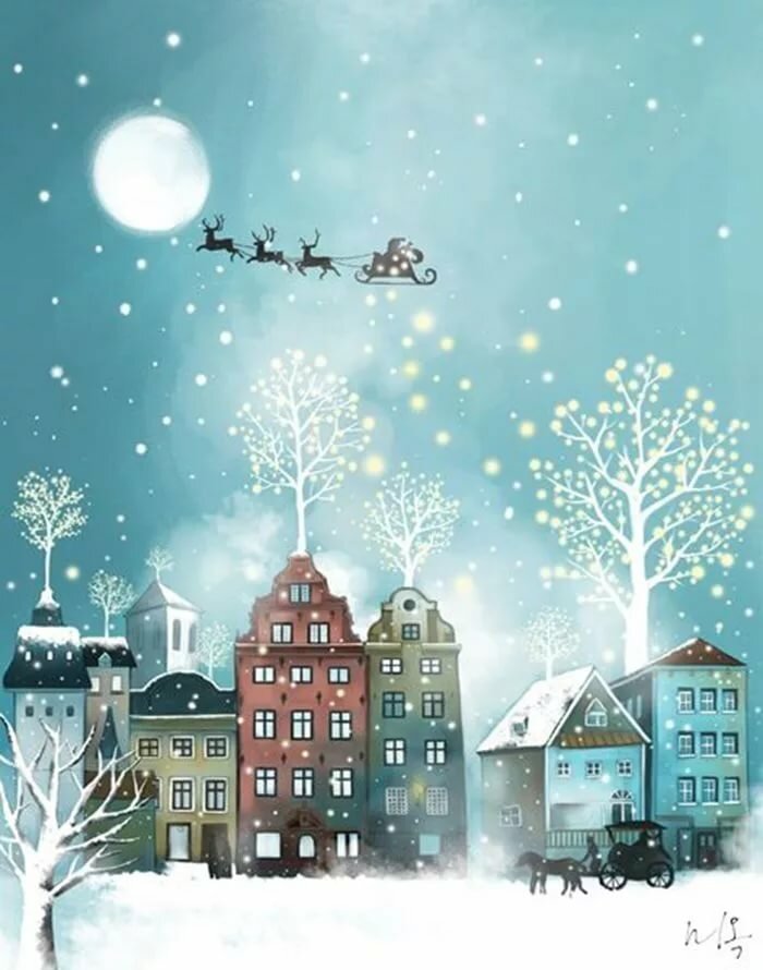 winter noël illustration фото