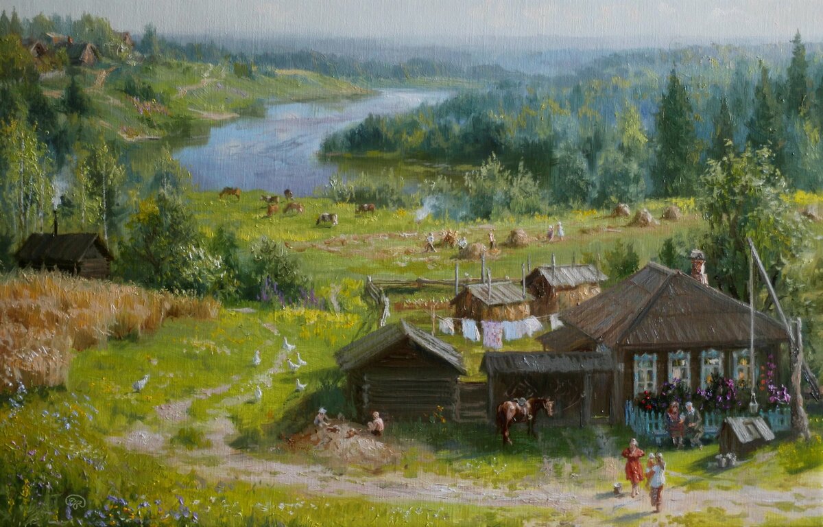 живопись деревенские сибирские пейзажи фото