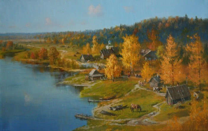 живопись деревенские сибирские пейзажи фото