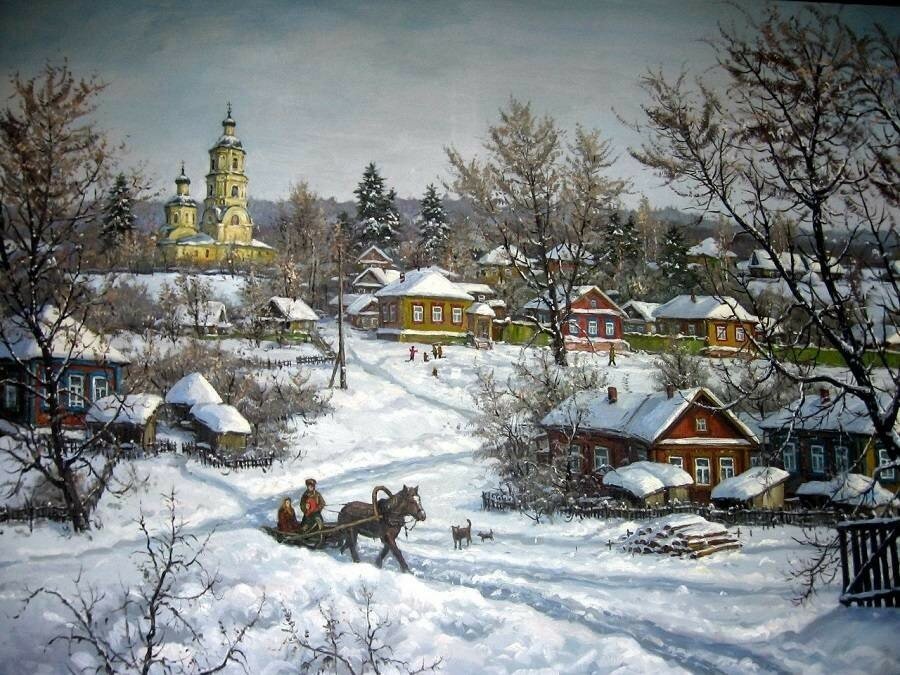 живопись сергей хананин зима фото