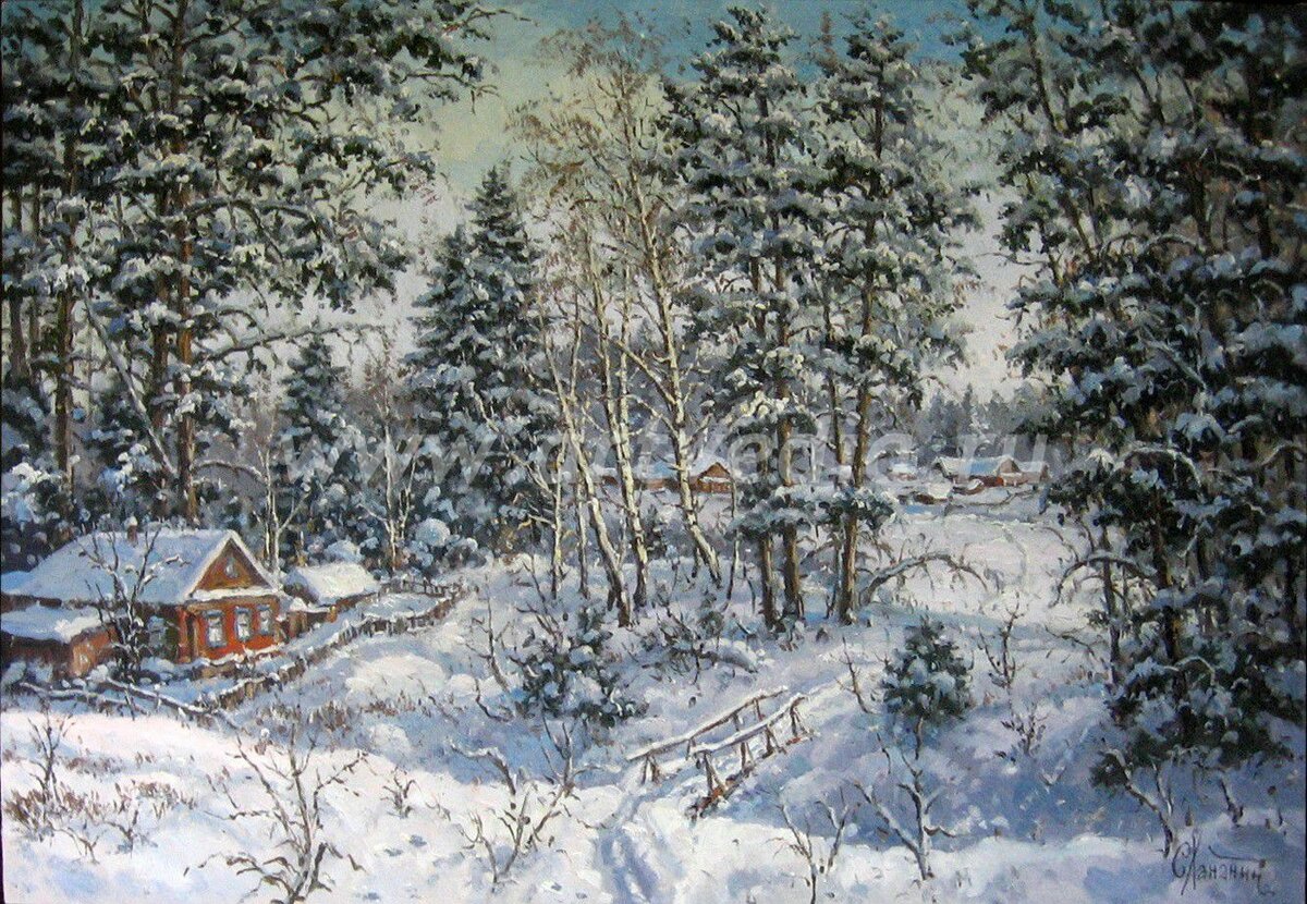 живопись сергей хананин зима фото