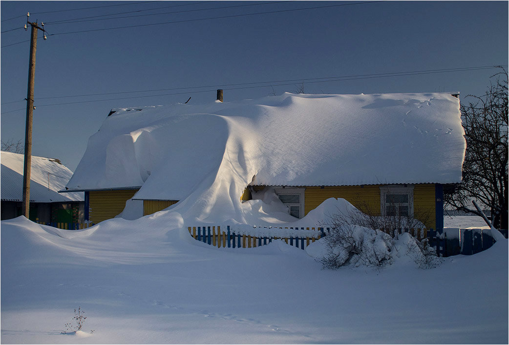 зима, деревня, замело фото