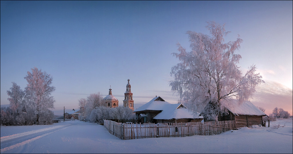 зима фото панорама деревня фото