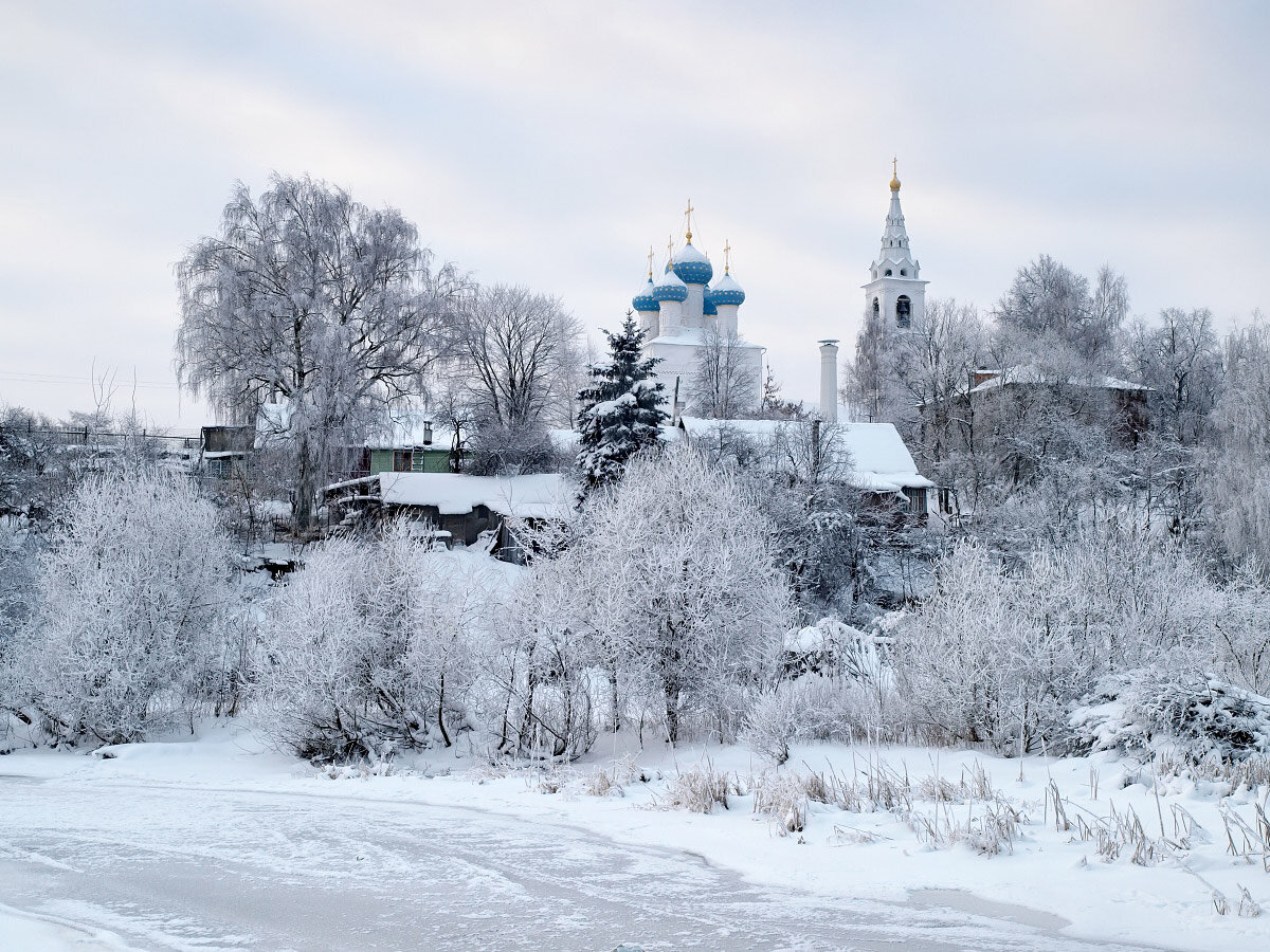 зима церковь пейзаж фото