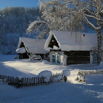зима в деревне фото