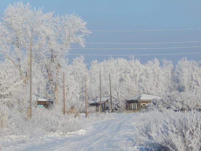 зима в деревне фото
