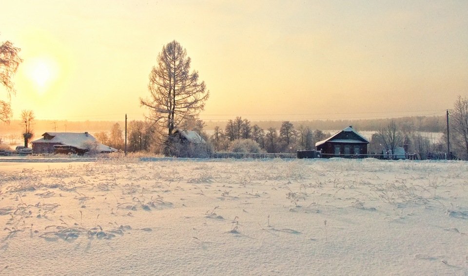 зима в деревне фото